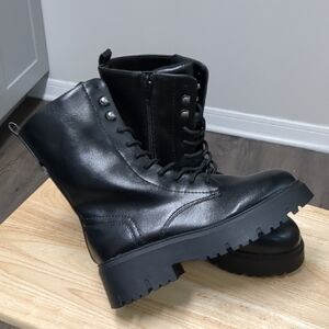 Madden Girl Black Combat Boots